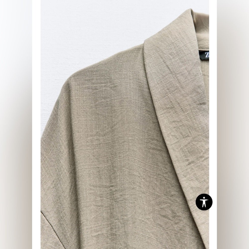 Zara Belted Textured Women's Long Sleeve Kimono Jacket In Beige/Tan Size M/L NWT - Picture 13 of 16
